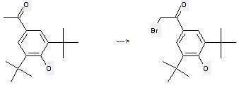 The 1-(3, 5-Di-tert-butyl-4-hydroxyphenyl)-2-bromethanone can be obtained by 1-(3, 5-Di-tert-butyl-4-hydroxy-phenyl)-ethanone and Br2.